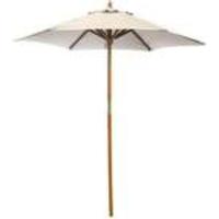 Coastal Classic Wooden Market Umbrella Beige Fabric 2m
